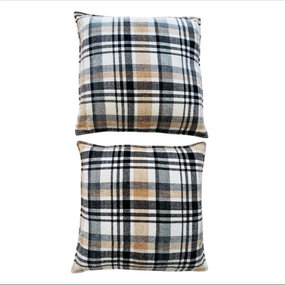 N/A Other - Set of Plaid Decorative Rustic Themed Down Filled Throw Pillow Set